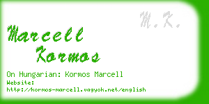 marcell kormos business card